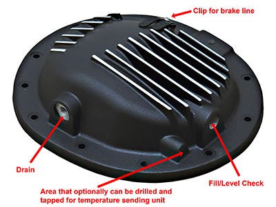 Features of PML Titan rear 12 bolt differential cover