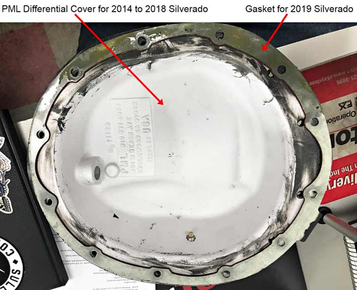 2019 GM 12 Bolt Rear Differential Cover Gasket Compared to PML Cover for 2014 to 2018