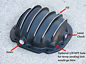 PML diff cover for Ford 8.8 drain, fill, level check