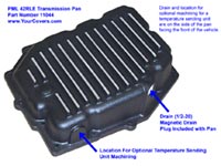 Drain and temp sending unit location on PML 42RLE transmission pan