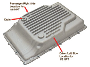 Drain, Bosses on PML 10R80 Deep Transmission Pan