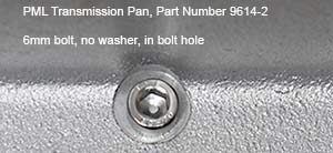 PML pan with 6mm bolts