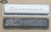 PML Valve Cover Part Number 11106,  compared to stock, top view