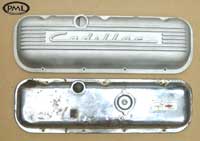 PML Valve Cover Part Number 11134,  compared to stock, top view